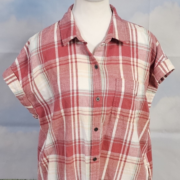 TRUE CRAFT | 100% COTTON FULL BUTTON FLANEL SHIRT DRESS - Picture 11 of 15
